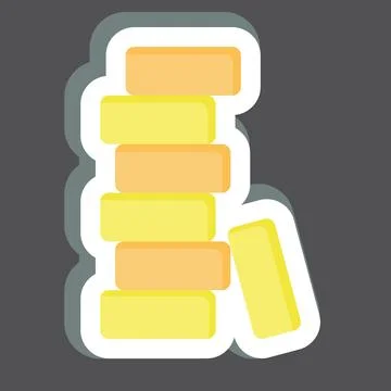 Sticker Brick. related to Building Material symbol. simple design editable... Ilustración de archivo
