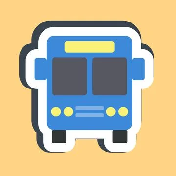 Sticker bus. Transportation elements. Good for prints, posters, logo, sign,.. イラスト素材