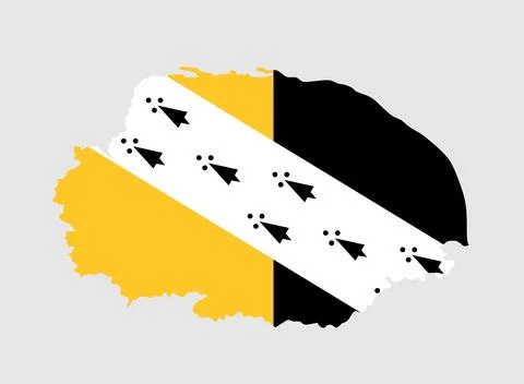Sticker button Norfolk county map flag silhouette イラスト素材