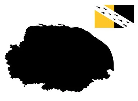 Sticker button Norfolk county map flag silhouette Stock Illustration