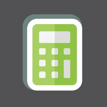 Sticker Calculator. suitable for Mobile Apps symbol. simple design editable.  Stock Illustration