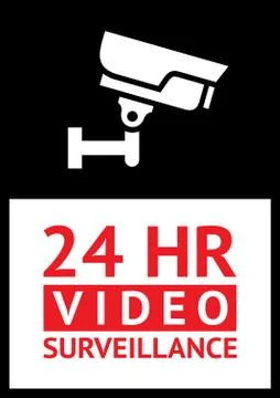 Sticker camera surveillance Illustrazione stock