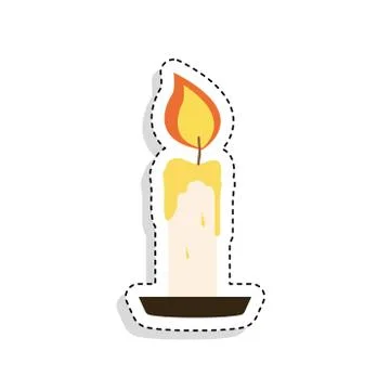 Sticker of a candle icon Stock Illustration