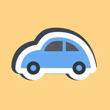 Sticker car. Transportation elements. Good for prints, posters, logo, sign,.. イラスト素材