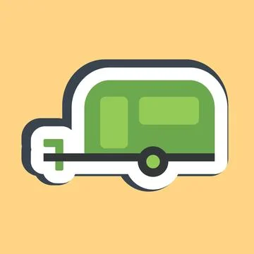 Sticker caravan. Transportation elements. Good for prints, posters, logo, s.. イラスト素材