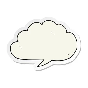 Sticker of a carton cloud speech bubble Stock Illustration