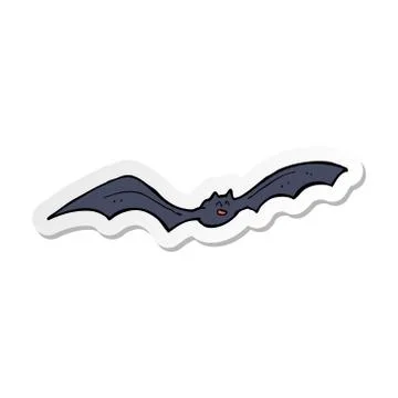 Sticker of a cartoon bat Illustrazione stock