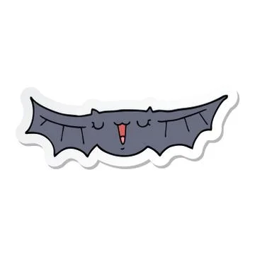 Sticker of a cartoon bat Illustrazione stock