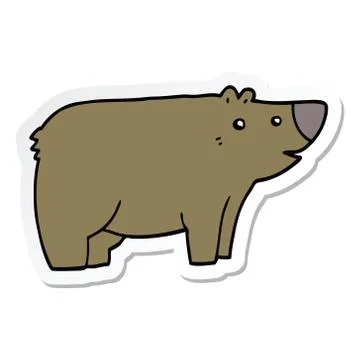 Sticker of a cartoon bear Stock Illustration