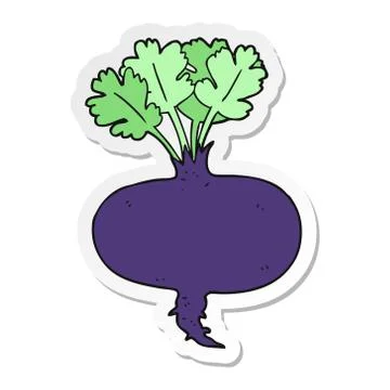 Sticker of a cartoon beetroot Stock Illustration