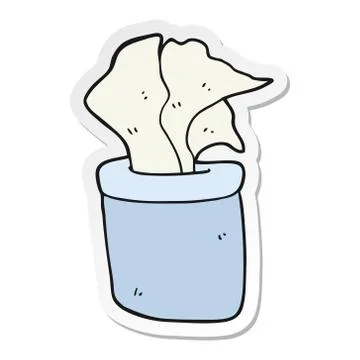 Sticker of a cartoon box of tissues Stock Illustration