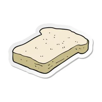 Sticker of a cartoon bread slice Stock Illustration