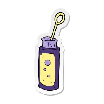 Sticker of a cartoon bubble blower Stock Illustration