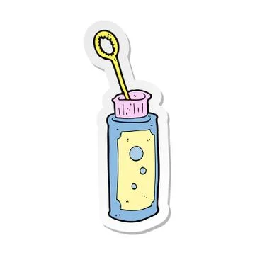 Sticker of a cartoon bubble blower Stock Illustration