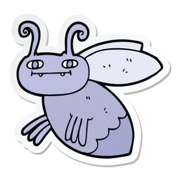 Sticker of a cartoon bug Stock Illustration