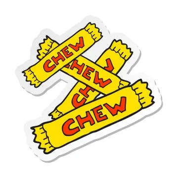 Sticker of a cartoon chew candy Stock Illustration