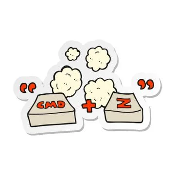 Sticker of a cartoon command Z function Stock Illustration