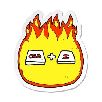 Sticker of a cartoon command Z function Illustrazione stock
