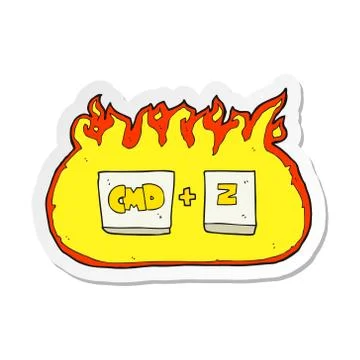 Sticker of a cartoon command Z function 스톡 일러스트