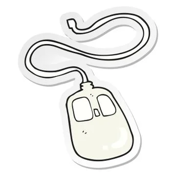 Sticker of a cartoon computer mouse Stock Illustration
