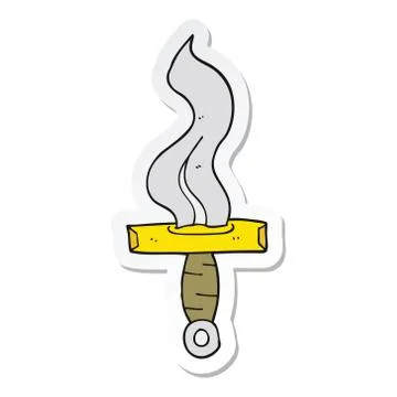 Sticker of a cartoon dagger Stock Illustration