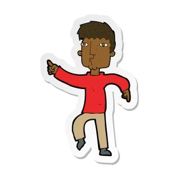 Sticker of a cartoon dancing man Stock Illustration