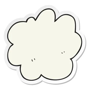 Sticker of a cartoon decorative cloud element Stock Illustration