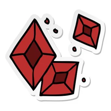 Sticker cartoon doodle of some ruby gems Stock Illustration