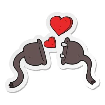 Sticker of a cartoon electrical plugs Stock Illustration