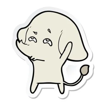 Sticker of a cartoon elephant remembering Stock Illustration