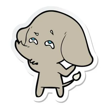 Sticker of a cartoon elephant remembering Stock Illustration