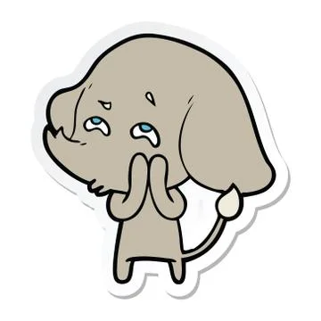 Sticker of a cartoon elephant remembering Stock Illustration