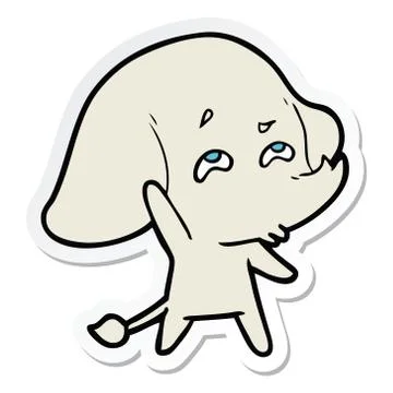 Sticker of a cartoon elephant remembering Stock Illustration