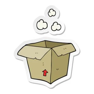 Sticker of a cartoon empty box Stock Illustration