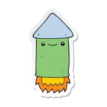 Sticker of a cartoon firework Stock Illustration