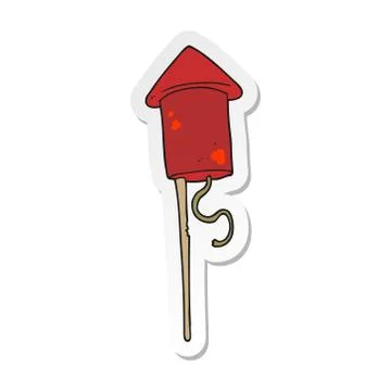 Sticker of a cartoon firework Stock Illustration