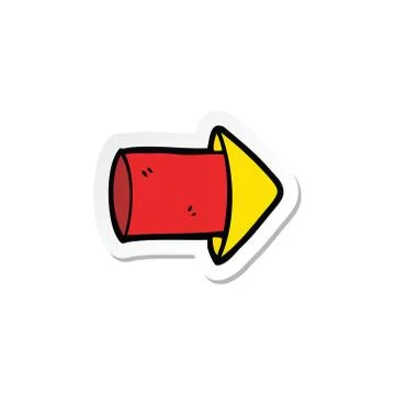 Sticker of a cartoon firework Stock Illustration