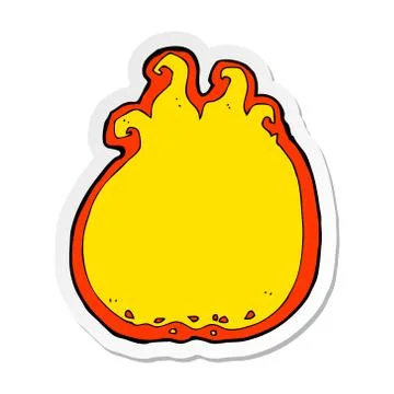 Sticker of a cartoon flame border Stock Illustration