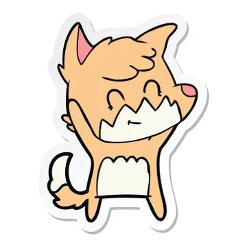 Sticker of a cartoon friendly fox Stock Illustration
