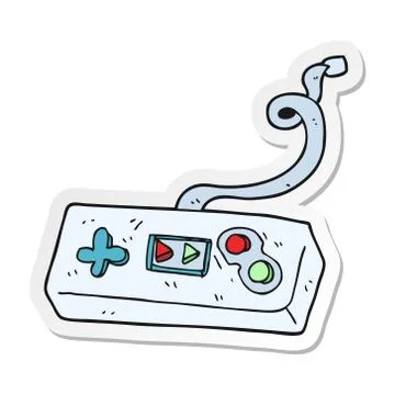 Sticker of a cartoon game controller Stockillustratie