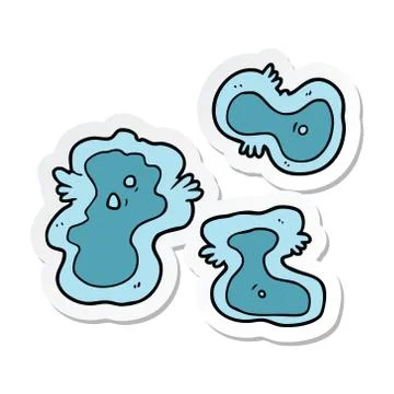 Sticker of a cartoon germs Stock Illustration