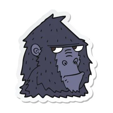 Sticker of a cartoon gorilla Stock Illustration