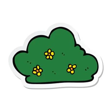 Sticker of a cartoon hedge Stock Illustration