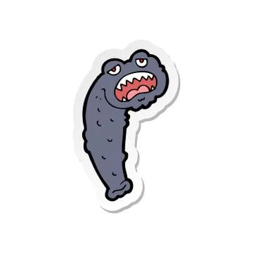 Sticker of a cartoon leech Stock Illustration