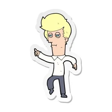 Sticker of a cartoon man accusing Stock Illustration