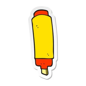 Sticker of a cartoon marker Stock Illustration
