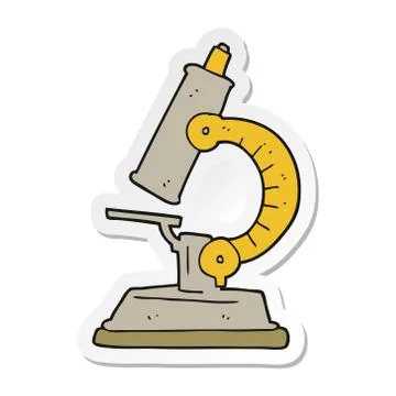 Sticker of a cartoon microscope Stock Illustration