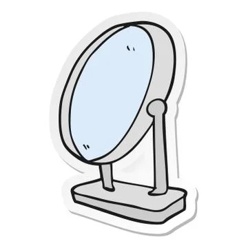 Sticker of a cartoon mirror Stock Illustration