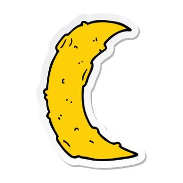 Sticker of a cartoon moon Stock Illustration