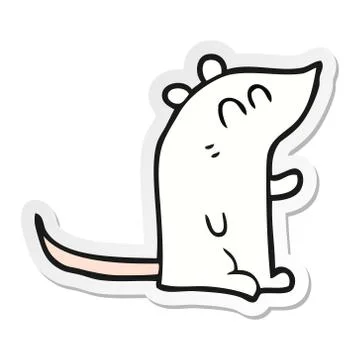 Sticker of a cartoon mouse Stock Illustration